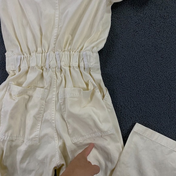 Big Bud Press Jumpsuit size Small Coverall Mechanic Short Sleeve Pastel Yellow - Picture 8 of 13